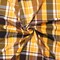 Yellow-Black-Multi Poly Plaid Print Liverpool Double Knit Fabric By the Yard